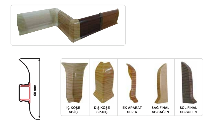 6-9 cm pvc plastik beyaz süpürgelik