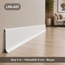 8cm Plastik Süpürgelik linela - 401 beyaz